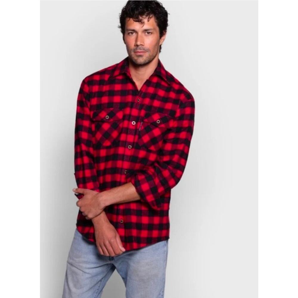 The Vermont Flannel Company Red Black Buffalo Plaid Button-up Shirt Size Small